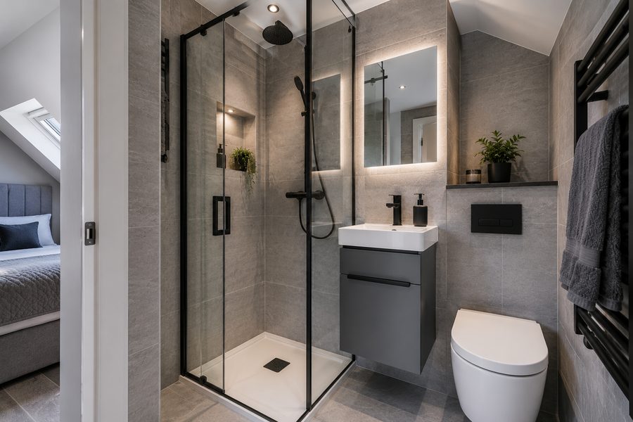 Compact en-suite fitted in Exeter